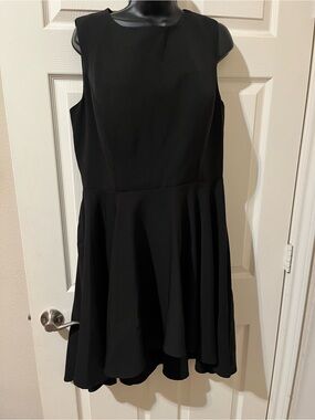 Classic Black Sleeveless Fit-and-Flare high in front and low in back Dress